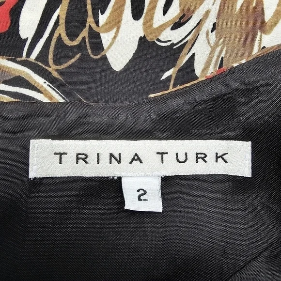 Trina Turk Floral Print Peplum Top - Short Sleeve, Summer Fall Office, Size XS - Picture 8 of 10